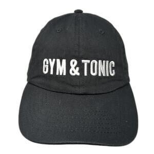 Gym & Tonic Slideback Baseball Cap Black One Size Adjustable Embroidered Express
